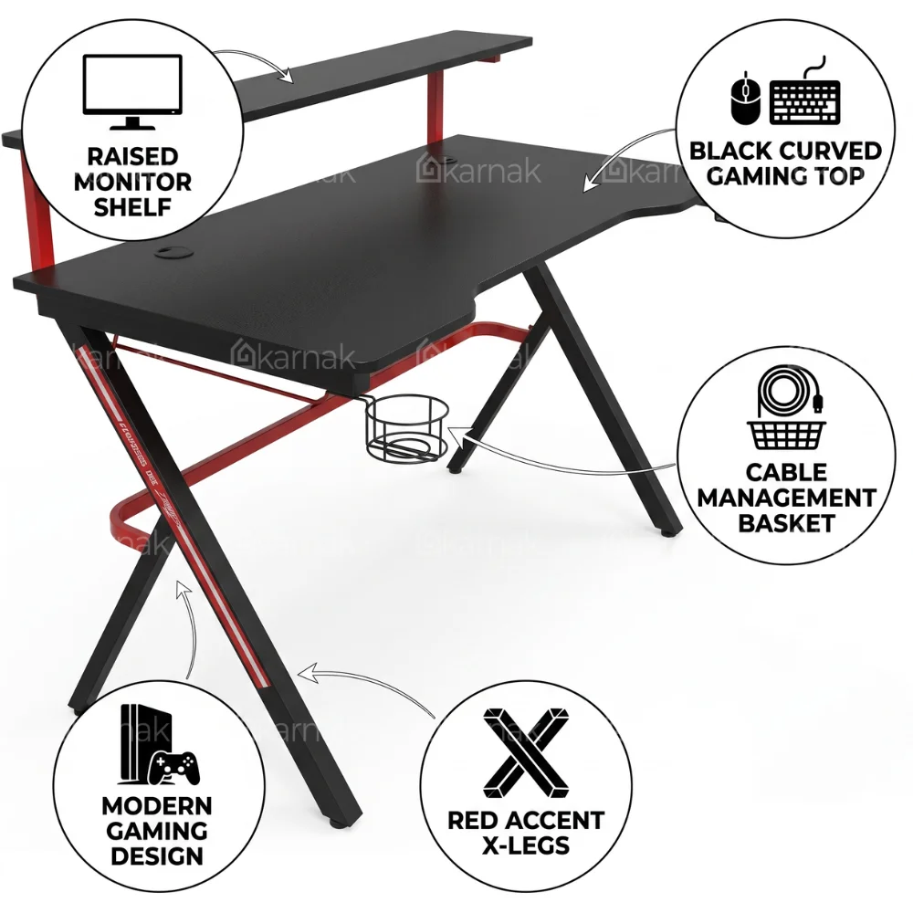 Tribesign Large Gaming Table – Black