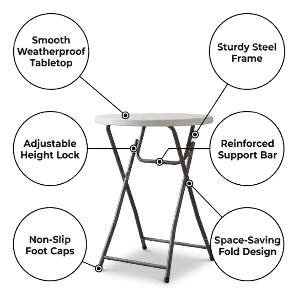 Turkish Round Folding Table – White