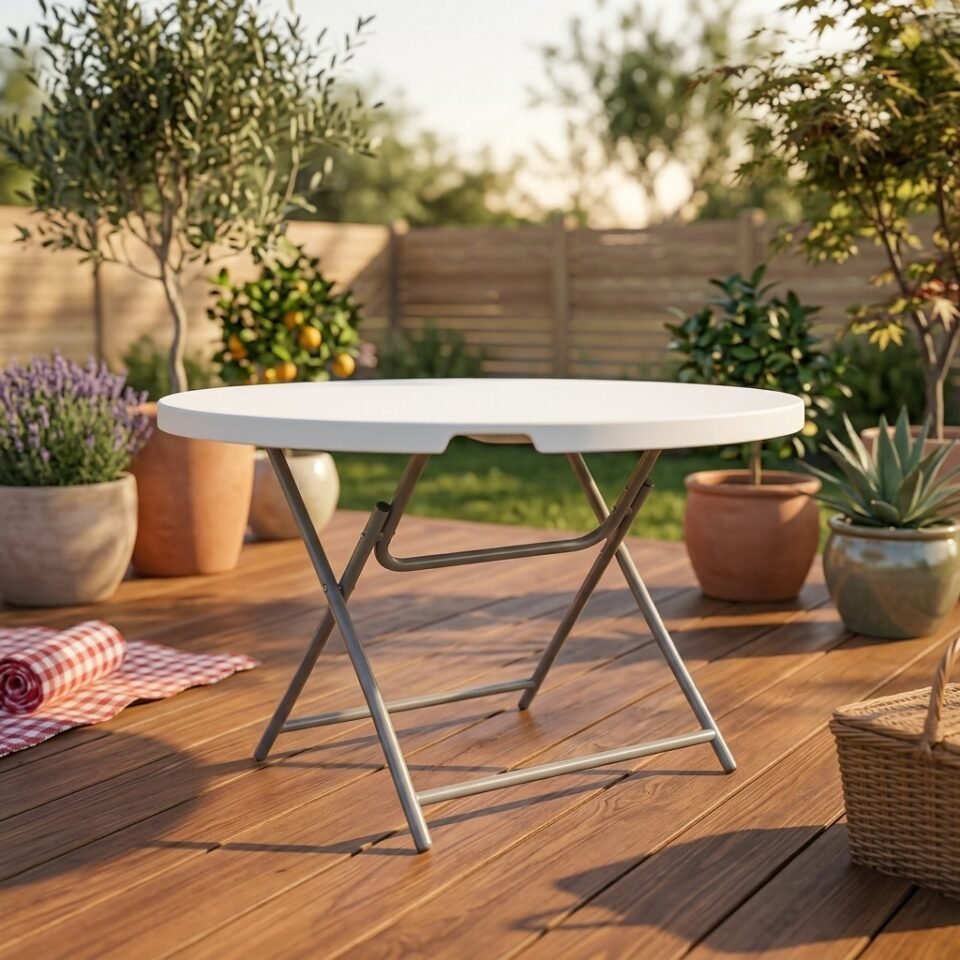 Turkish Round Folding Table – White…