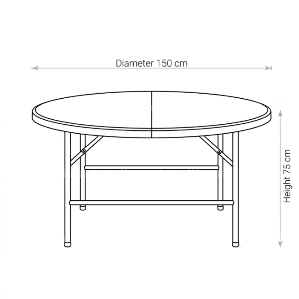 Turkish Round Folding Table – White