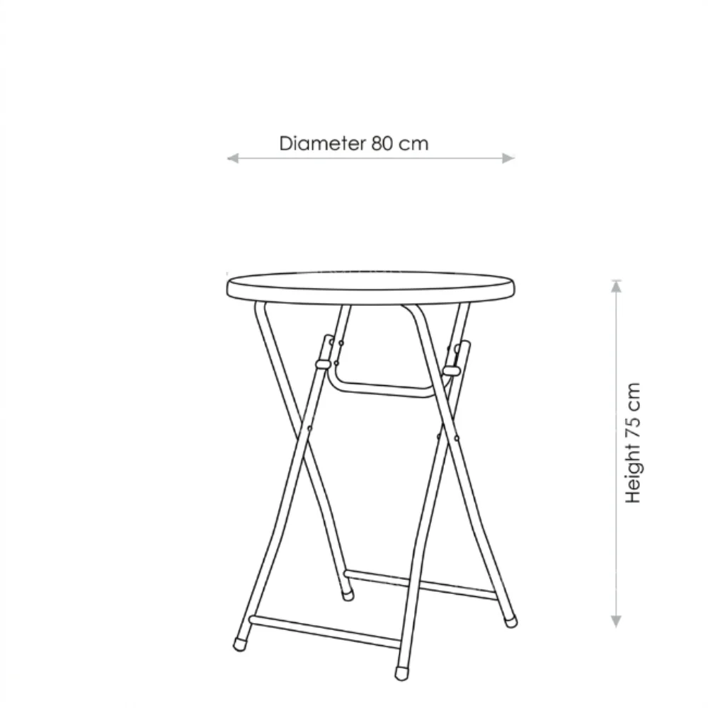 Turkish Round Folding Table – White