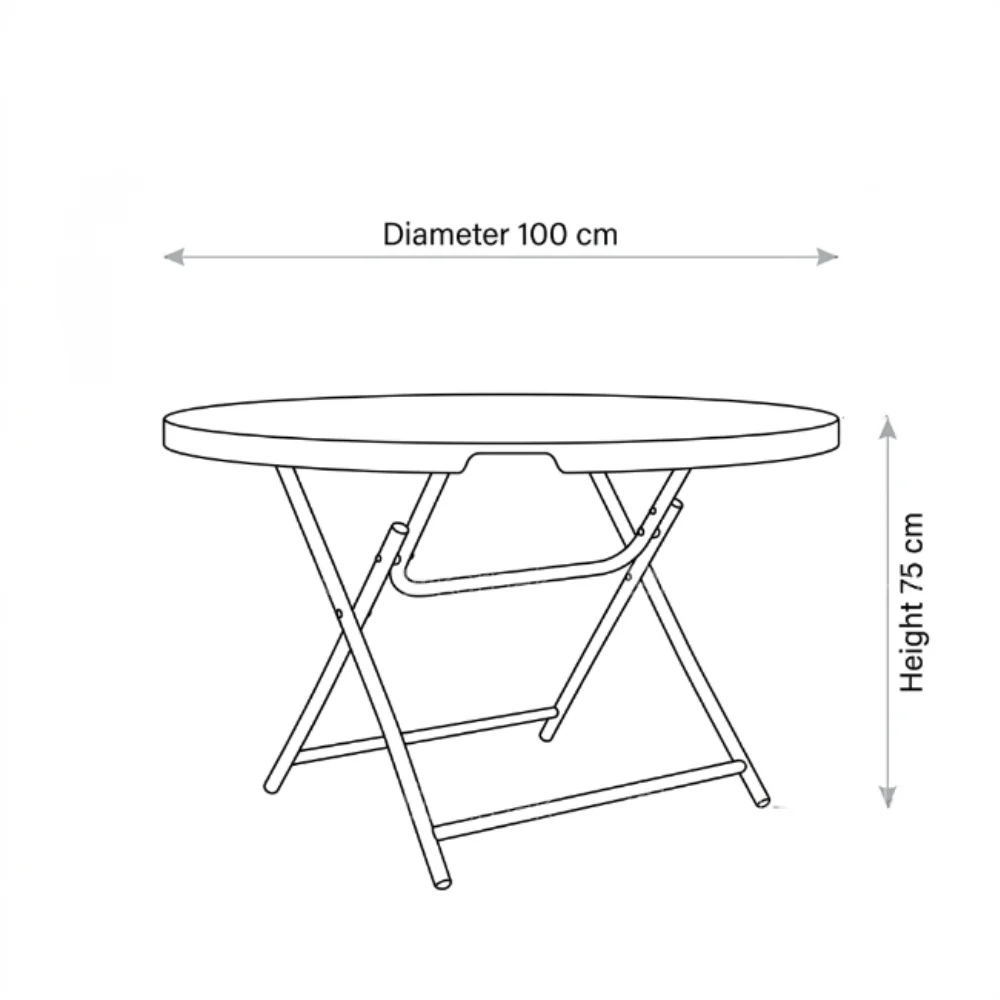 Turkish Round Folding Table – White