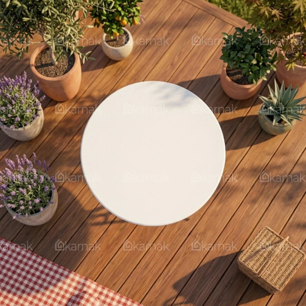 Turkish Round Folding Table – White