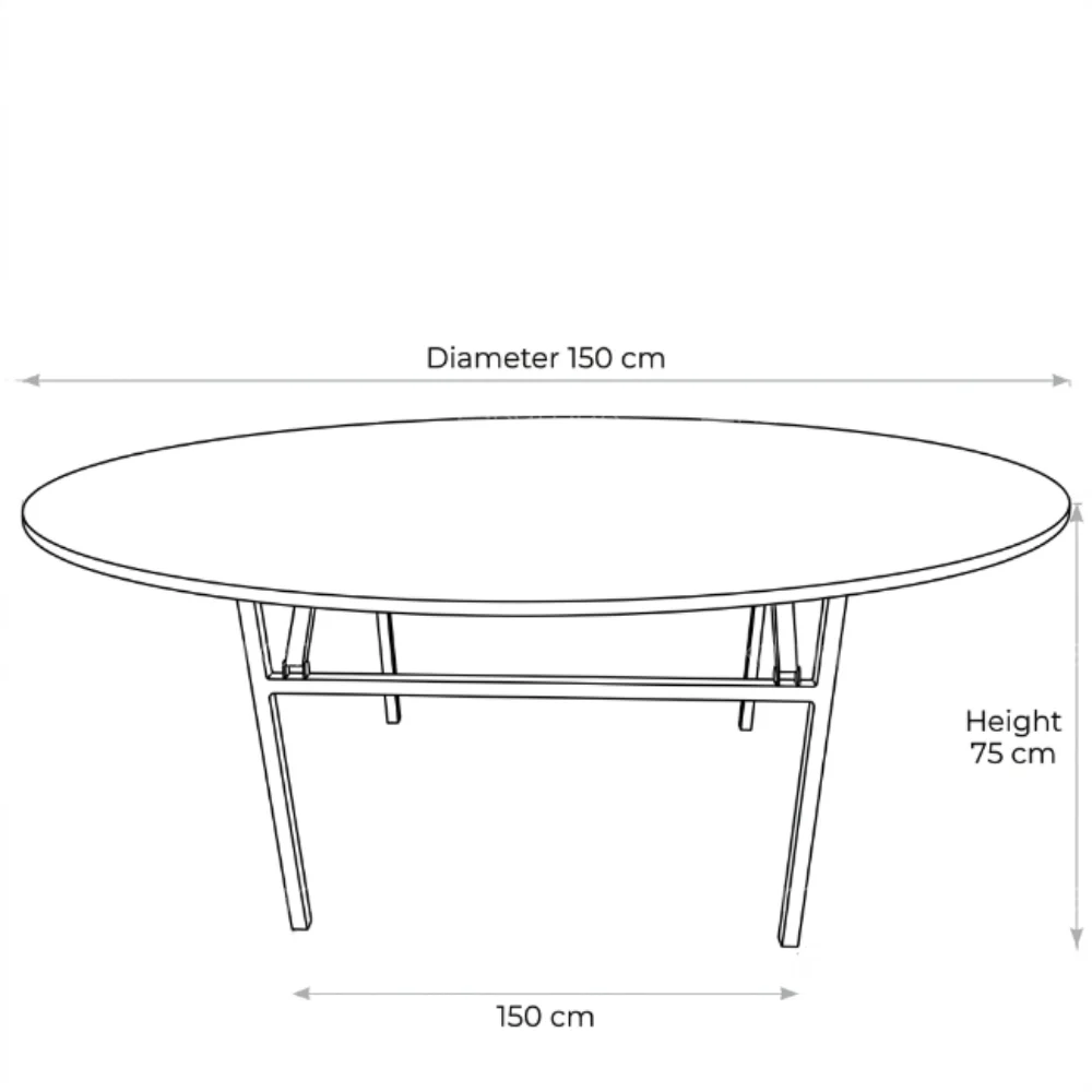 Turkish Wooden Round Folding Table – White