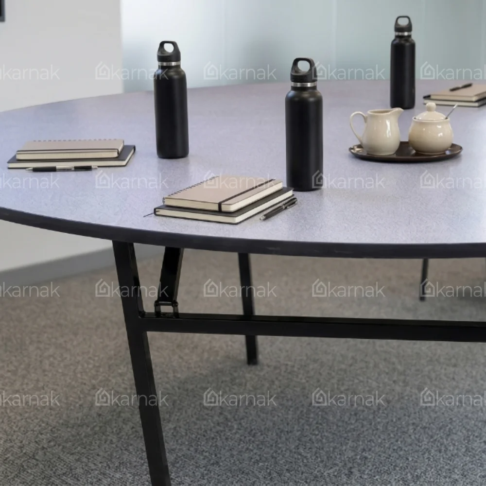Turkish Wooden Round Folding Table – White
