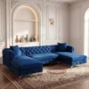 Uento U-Shaped Sectional Sofa – Blue