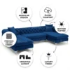 Uento U-Shaped Sectional Sofa – Blue