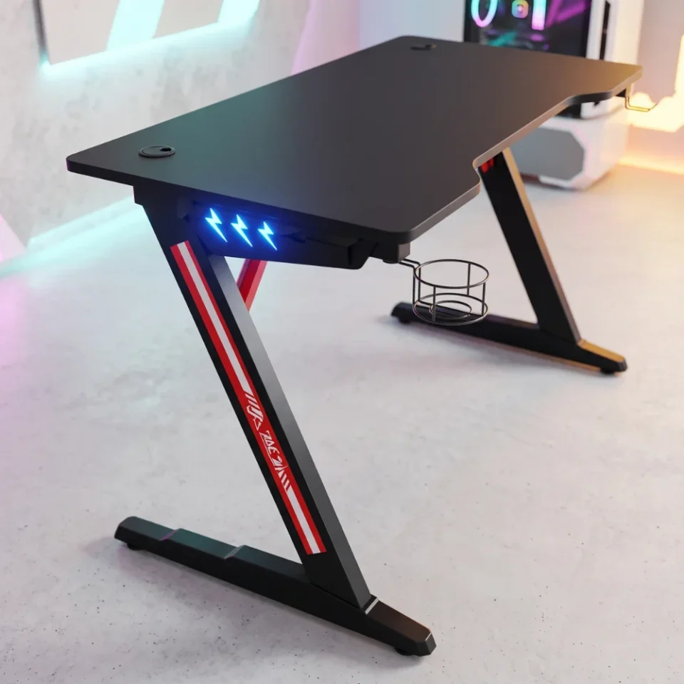 Vanity Gaming Table – Black + Red…