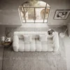Velmora Puffy Square Sofa 3 Seater – White
