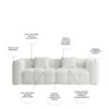Velmora Puffy Square Sofa 3 Seater – White