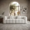 Velmora Puffy Square Sofa 3 Seater – White