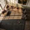 Velnaro 5-Seater Velvet Sofa – Brown