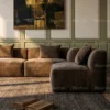 Velnaro 5-Seater Velvet Sofa – Brown