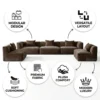 Velnaro 5-Seater Velvet Sofa – Brown