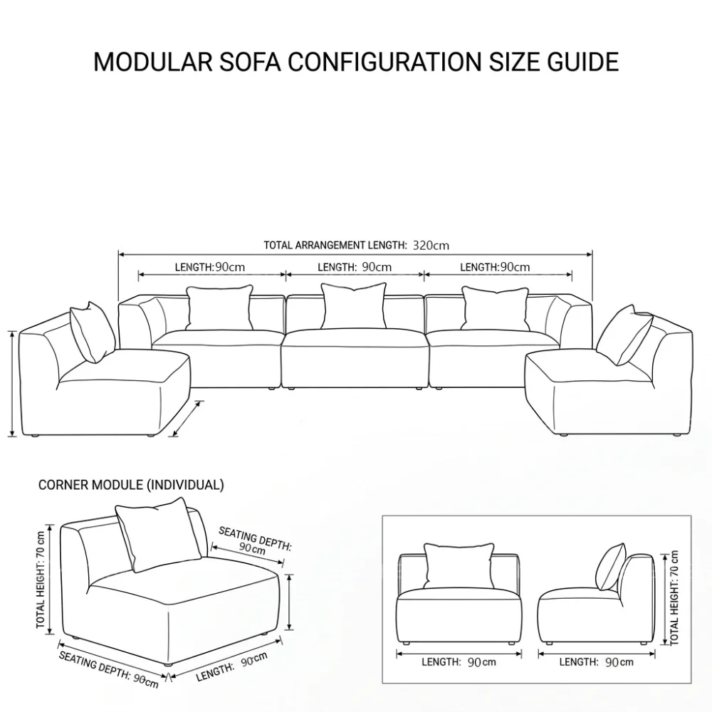 Velnaro 5-Seater Velvet Sofa – Brown