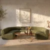 Velnora 5-Seater Curved Sofa – Olive