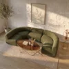 Velnora 5-Seater Curved Sofa – Olive
