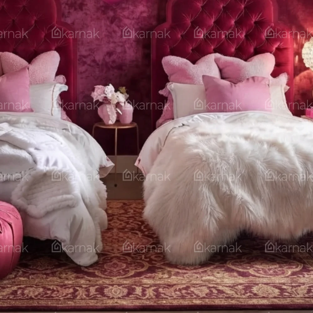 Veloura Tufted Bed – Pink