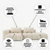 Virello L-Shape Sofa – Off White