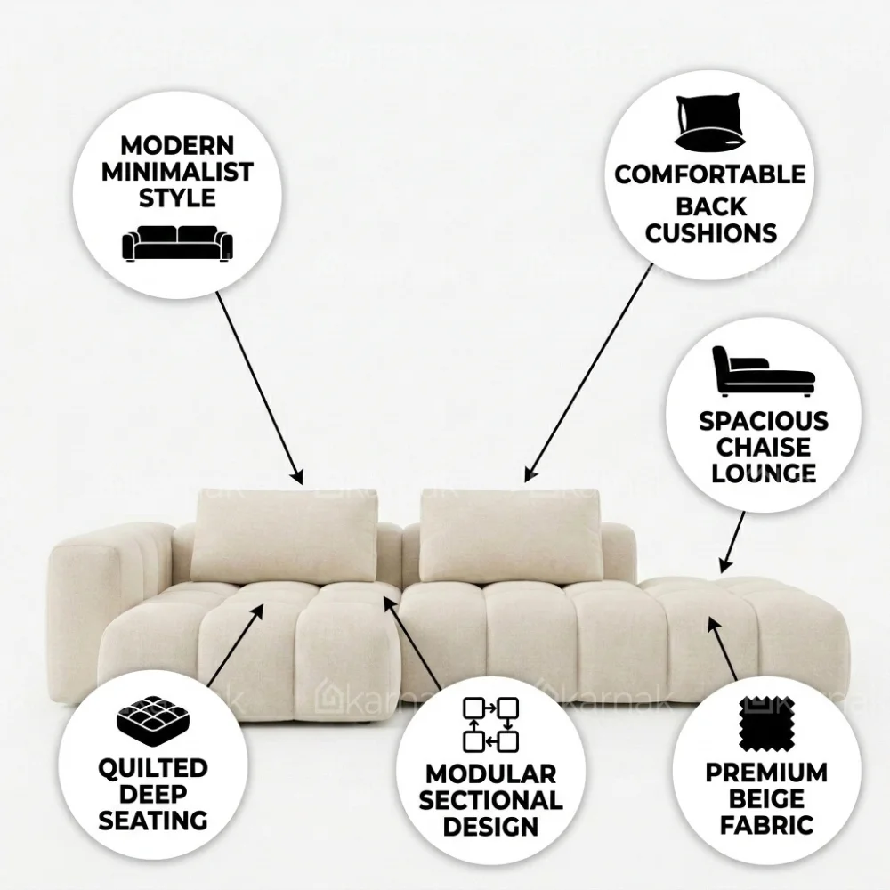 Virello L-Shape Sofa – Off White