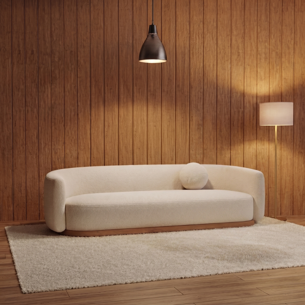 Woodora Wooden Sofa – Off White