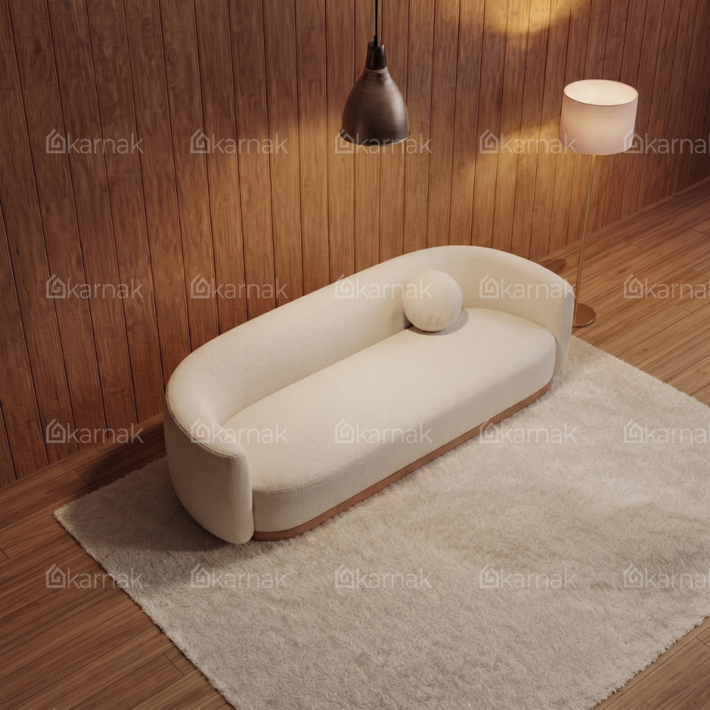 Woodora Wooden Sofa – Off White