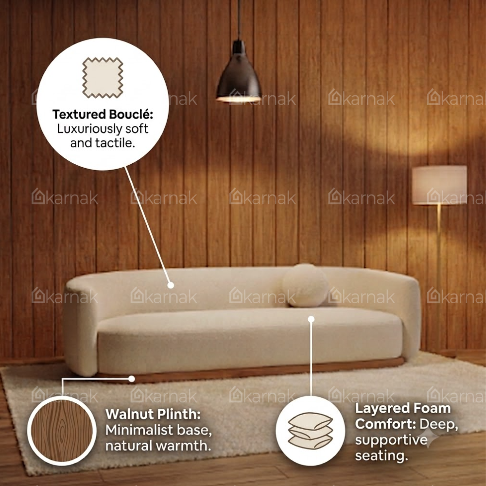 Woodora Wooden Sofa – Off White