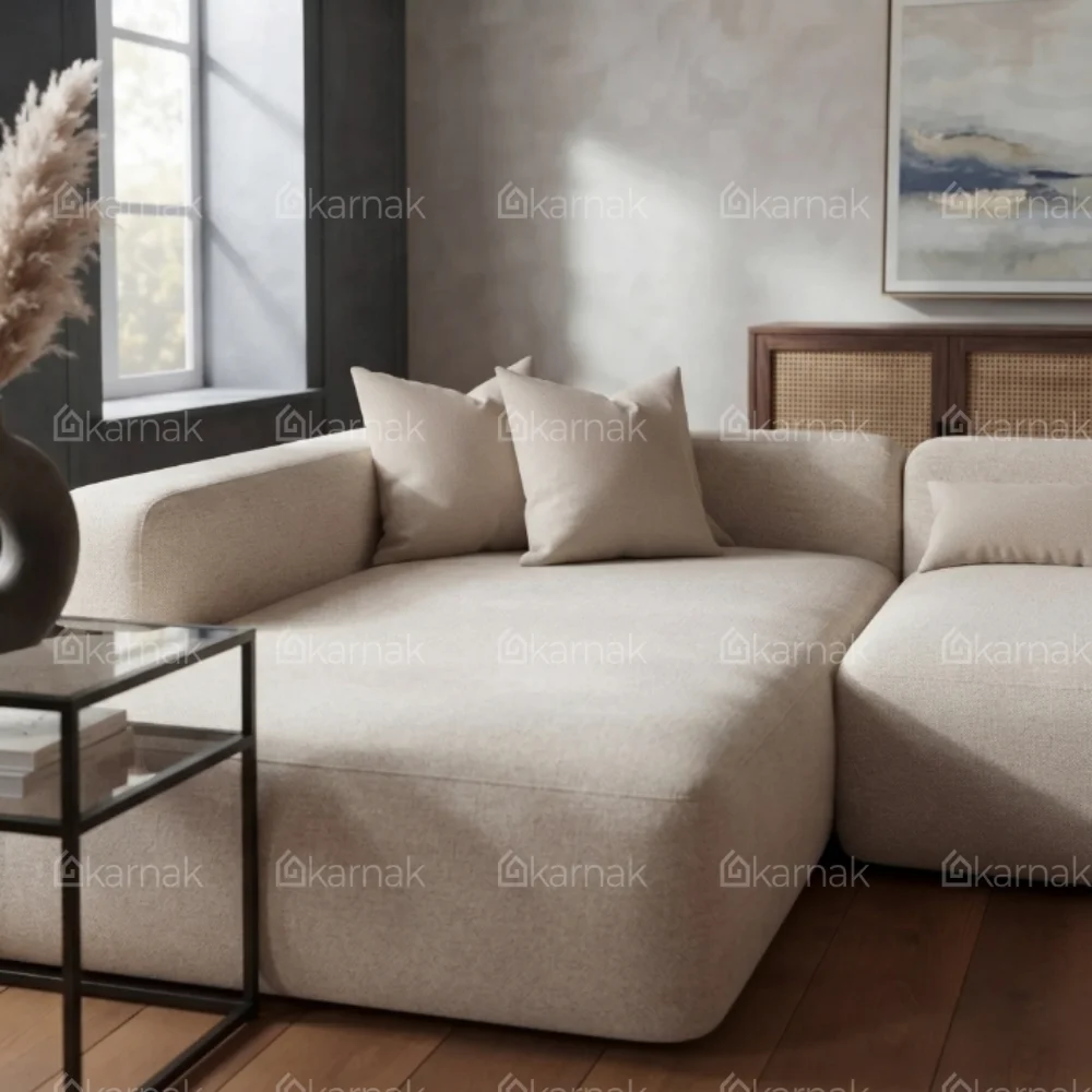 Zarello L-Shape Sofa 3 Seater – Beige