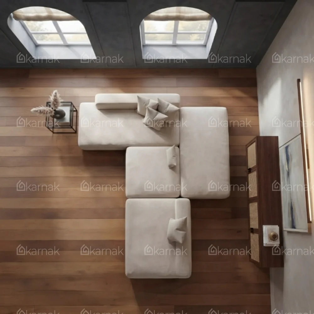 Zarello L-Shape Sofa 3 Seater – Beige