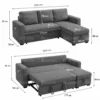 Zenlora L-Shape Sofa With Storage – Grey