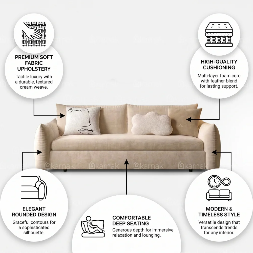 Zerimo Shape Sofa Bed With Storage – Beige