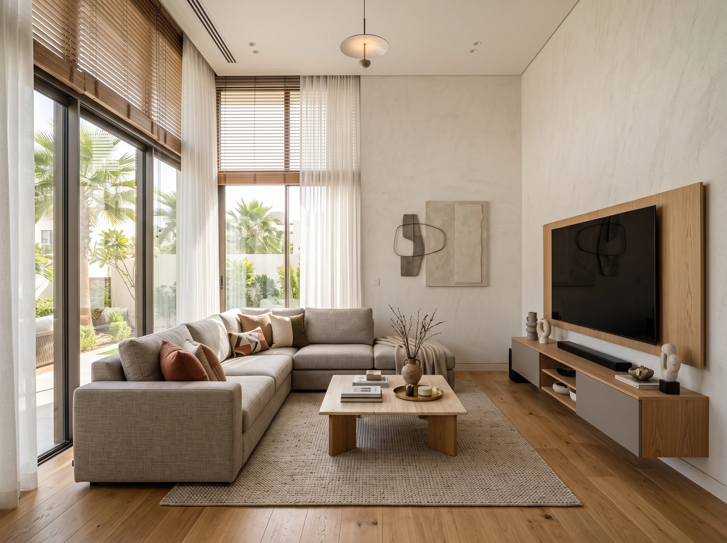 Custom L shape sofa designed for a Dubai home