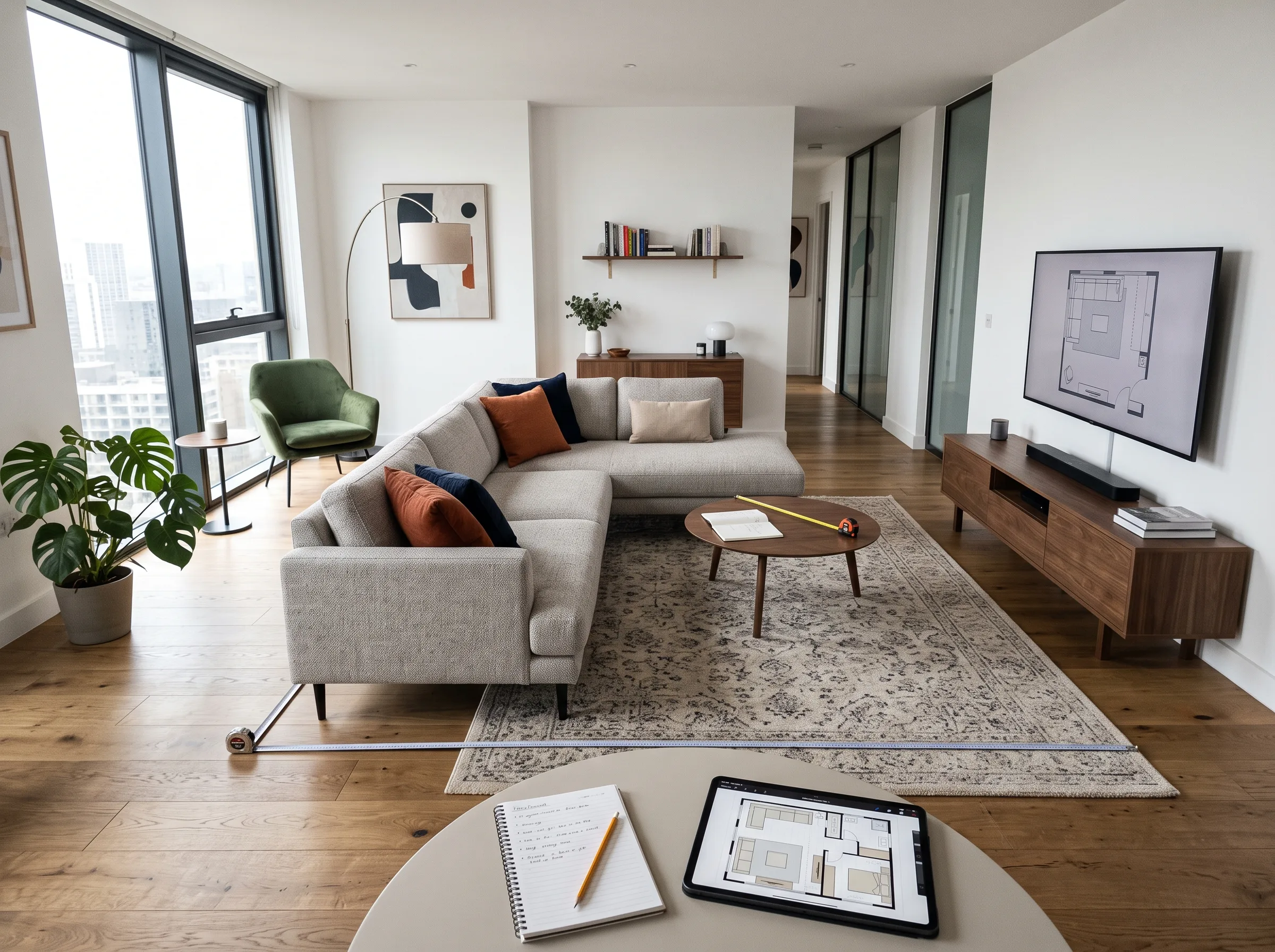 Custom L shape sofa size guide for Dubai apartments