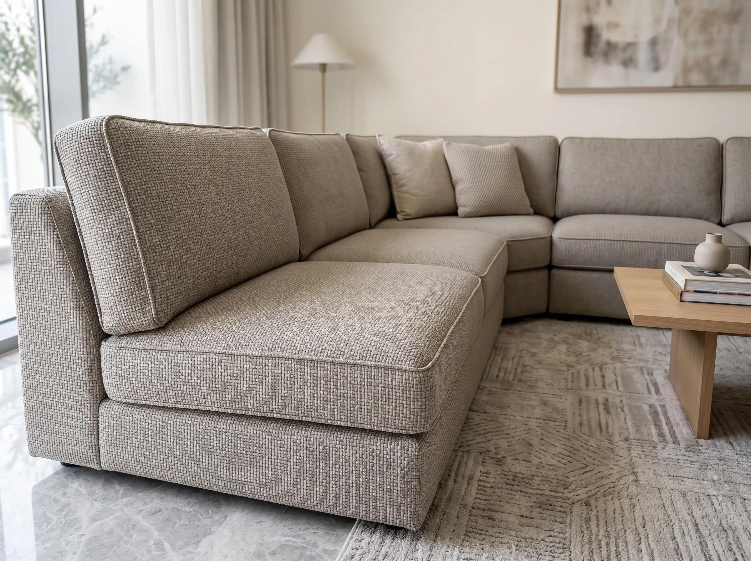 Dust-resistant sofa fabric for Dubai homes