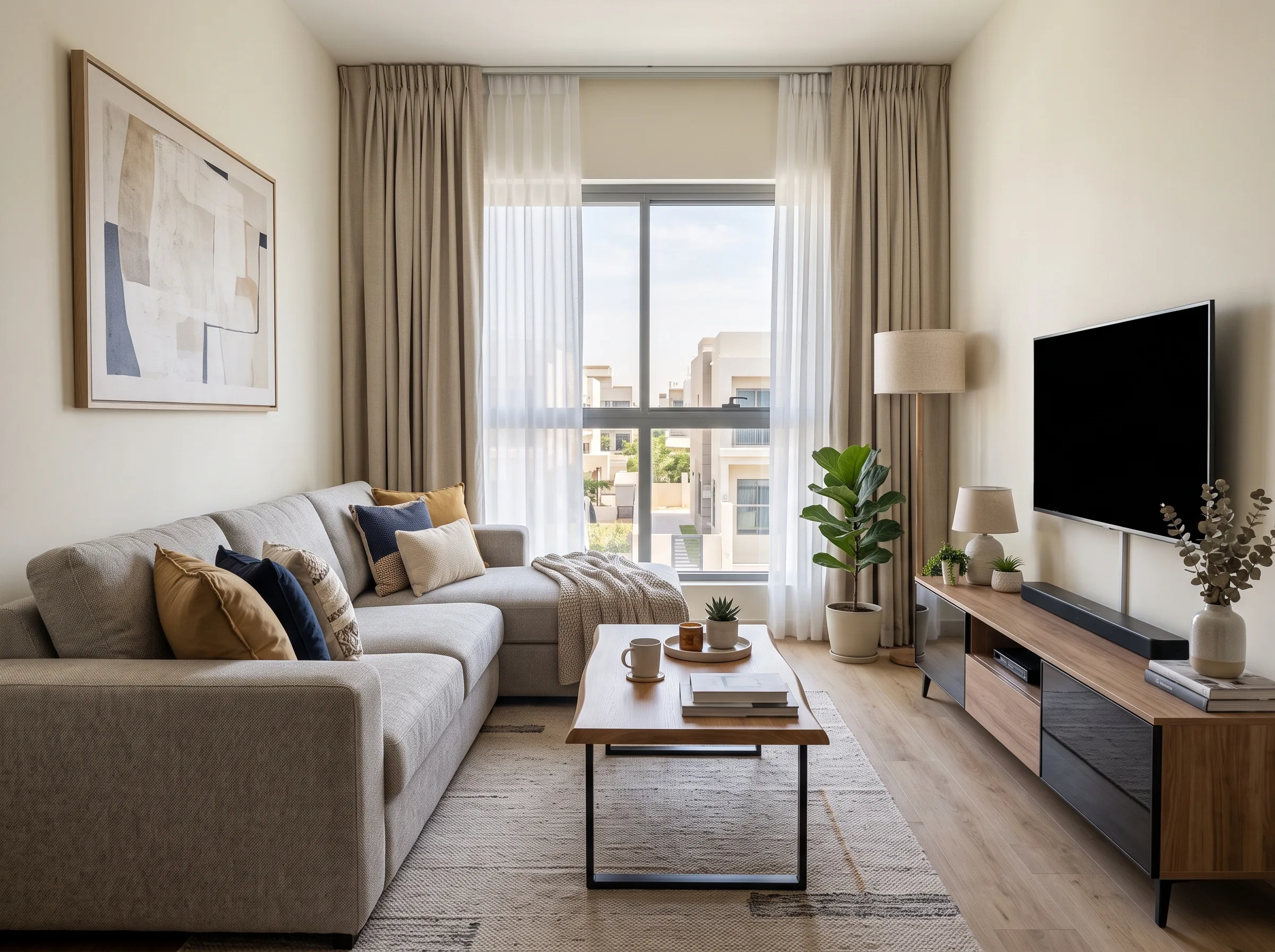 Ready-made L shape sofa for a Dubai apartment