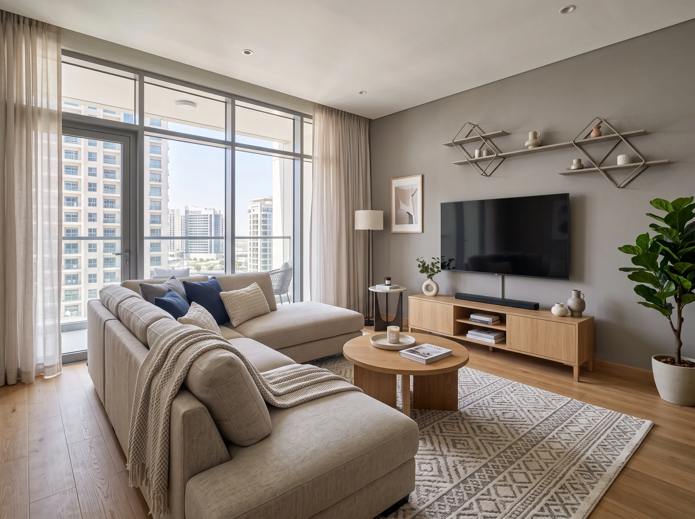 Right facing L shape sofa for a Dubai apartment
