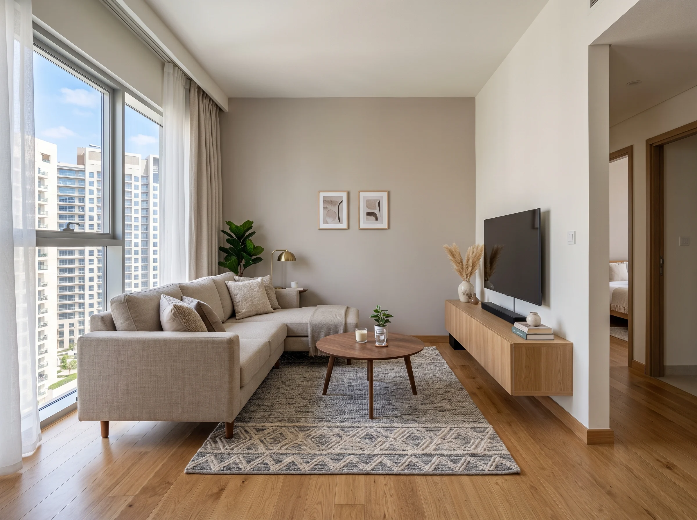 Custom L shape sofa under 280cm for a compact apartment