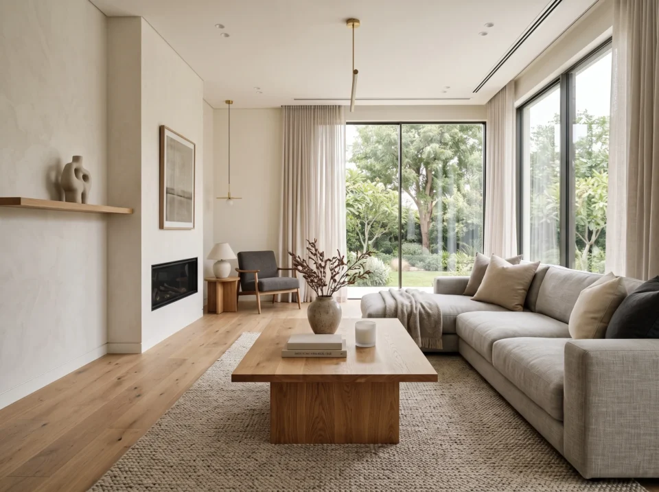 Solid wood coffee table designed for modern UAE living rooms