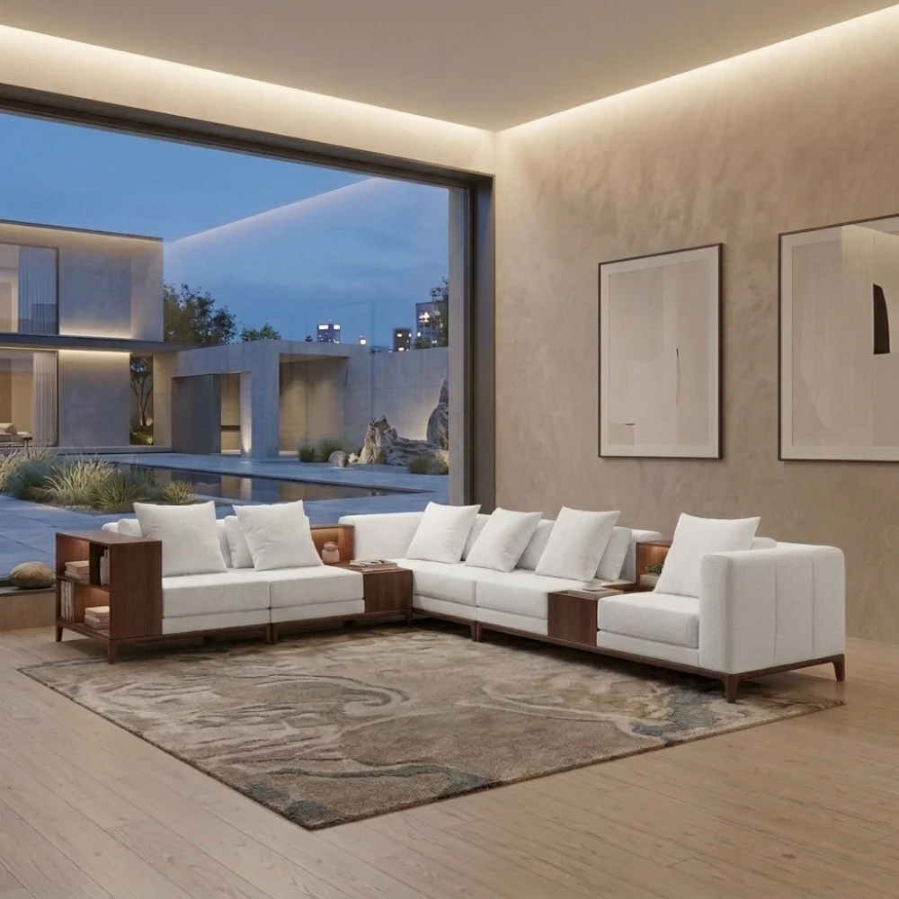 Winsley L-Shape Sofa – White