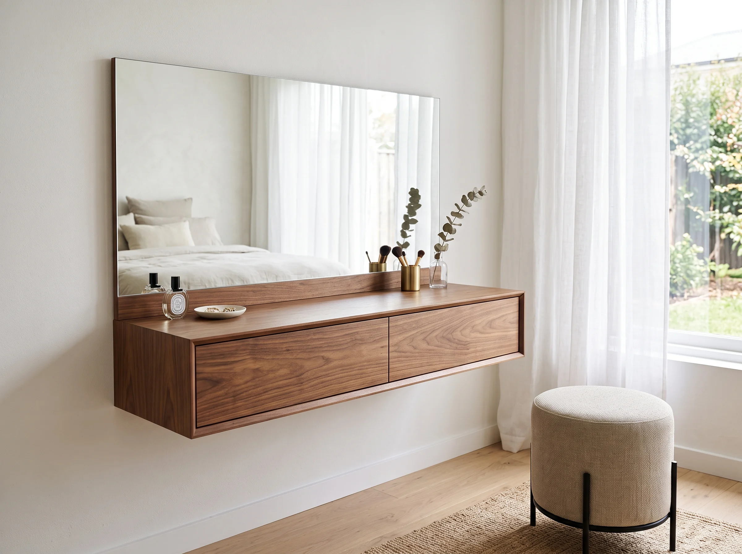 Custom floating dressing table Abu Dhabi style for UAE homes