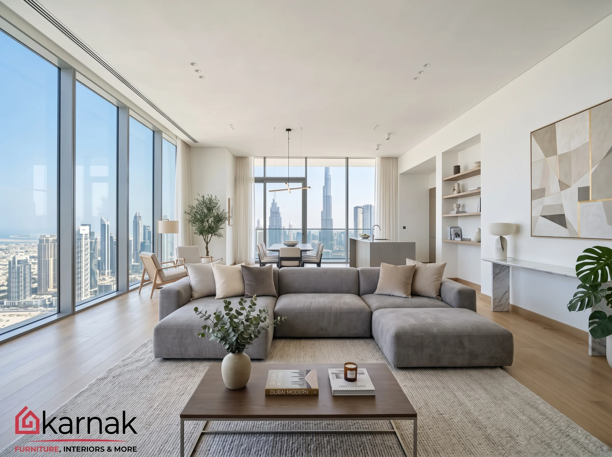 Modern custom furniture Dubai living room with made to measure pieces