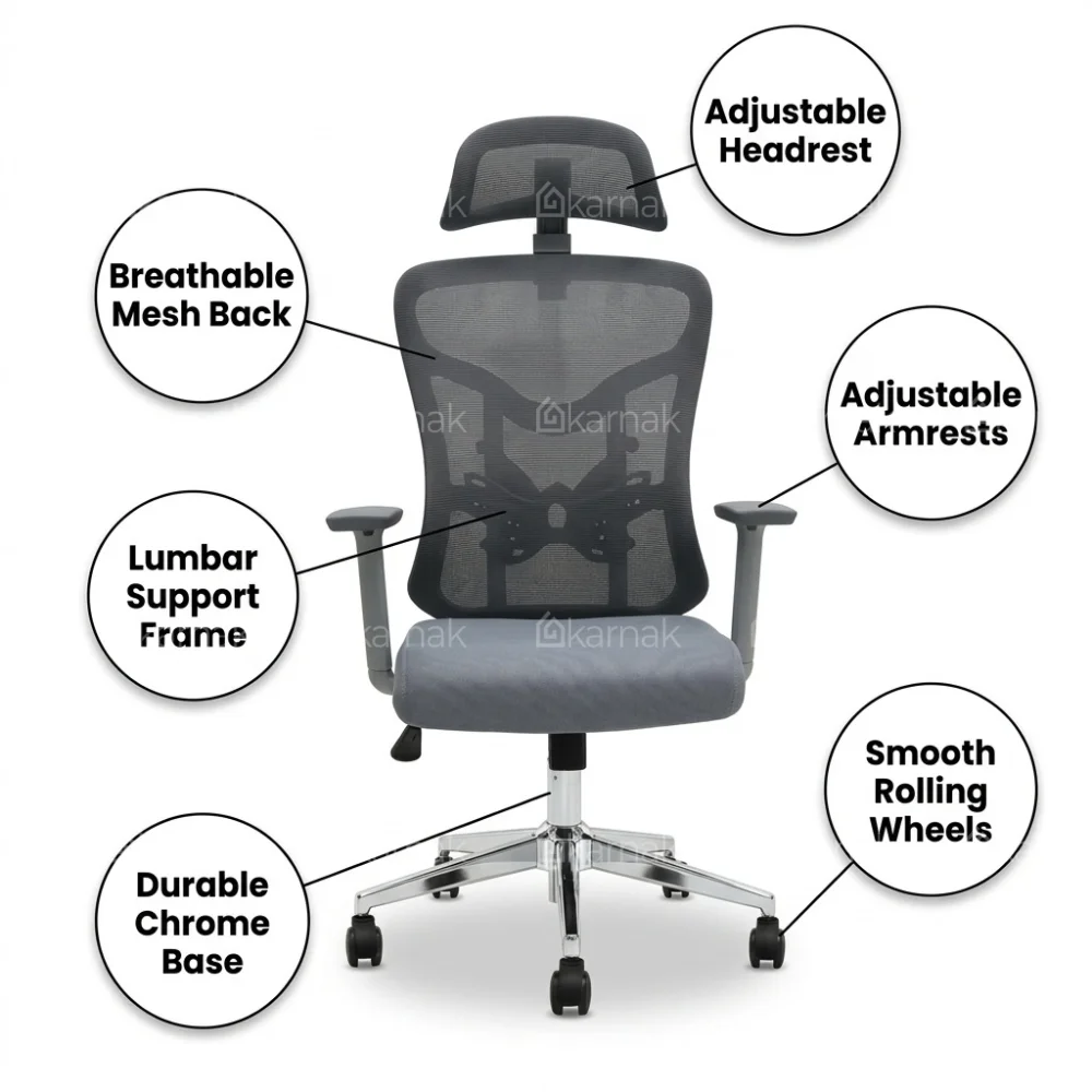 Karizma Mesh Chairs – Grey