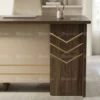 Kelno Office Tables – Walnut/White