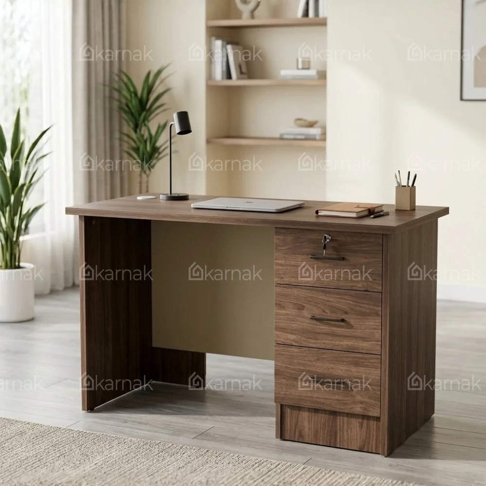 Kelno Office Tables – Walnut/White