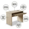 Furinno Computer Tables – Walnut/ Walnut+Silver