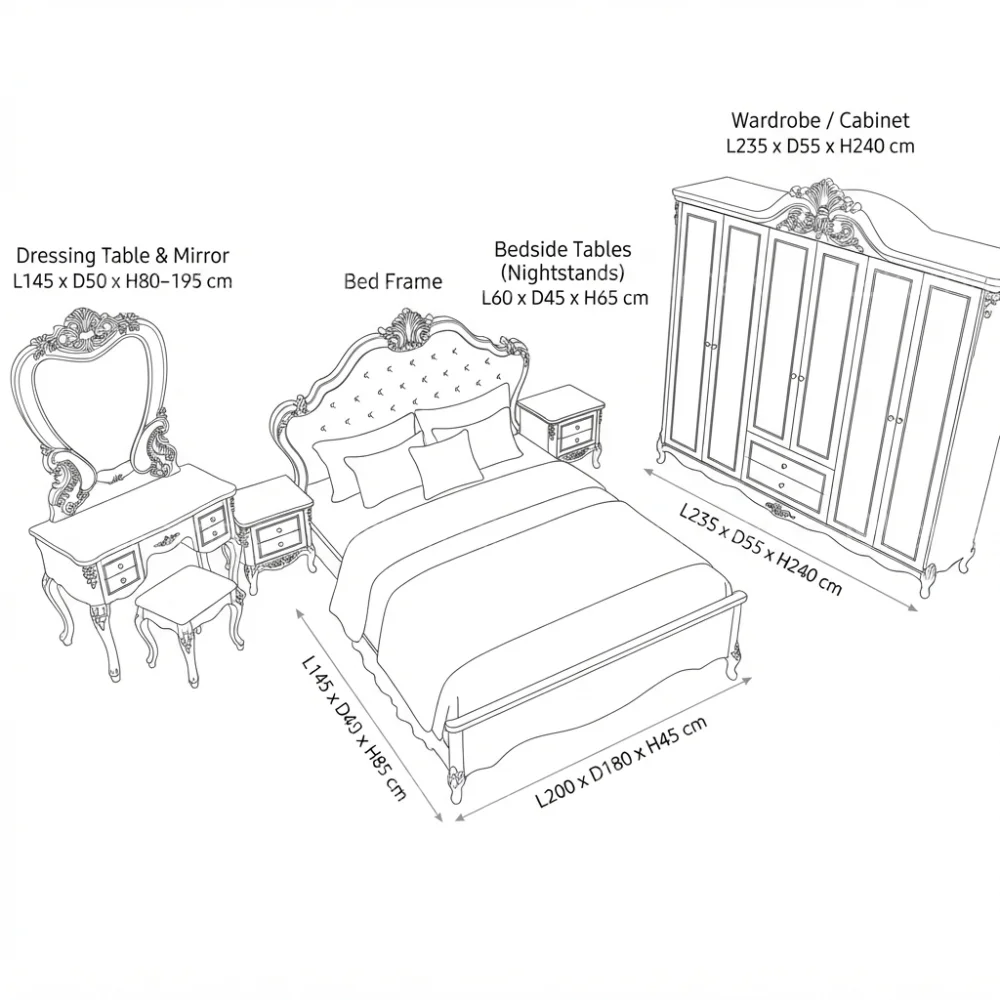 Mottela Bedroom Set – Ivory White