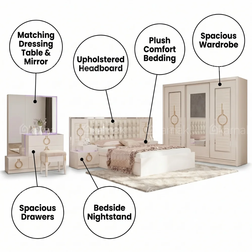Venera White Bedroom Set