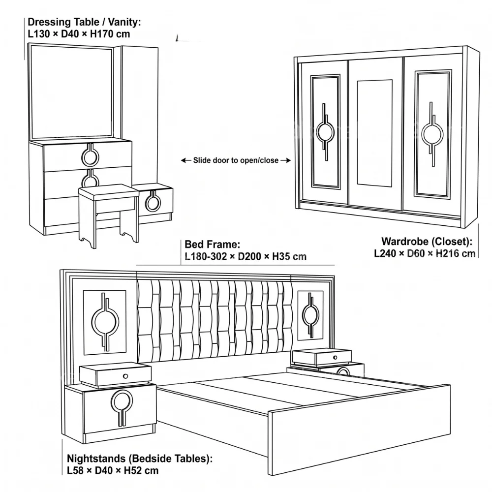 Venera White Bedroom Set