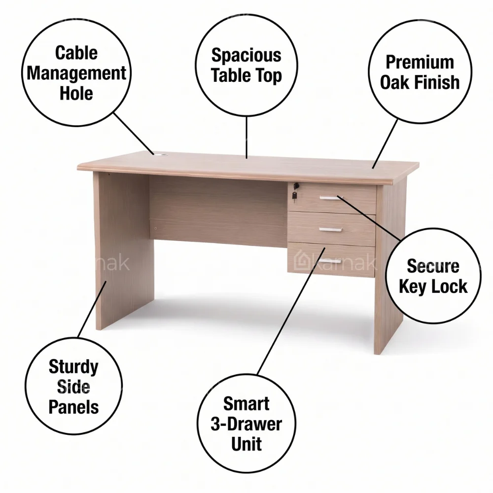 Nova Office Desk – Oak/Grey