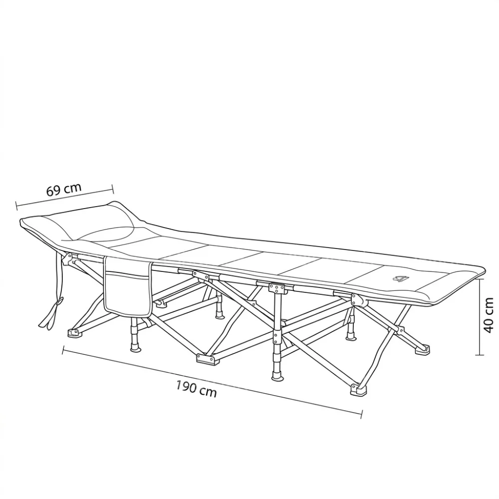 Northwoods Portable Folding Bed – Grey